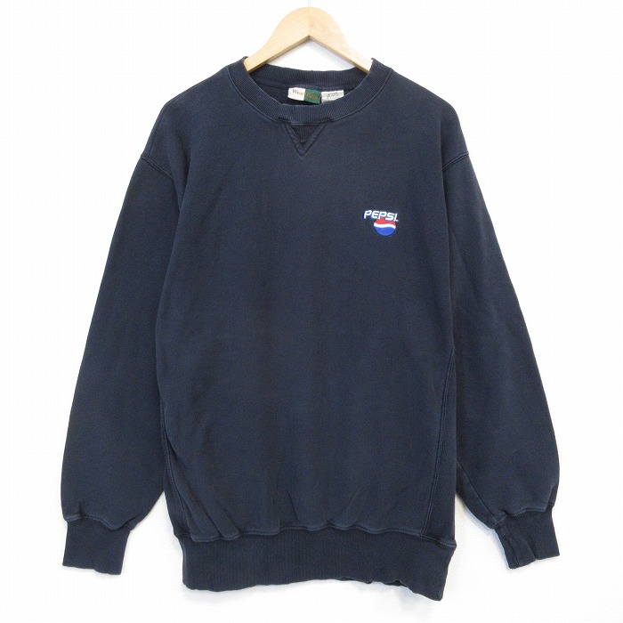 00s 長袖スウェット ペプシ リバースタイプ ネイビー メンズXL相当 | 古着