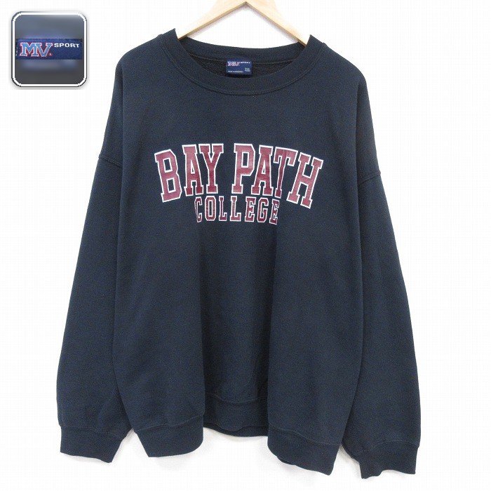 MVスポーツ 長袖スウェット BAY カレッジ ブラック メンズXL相当 | 古着