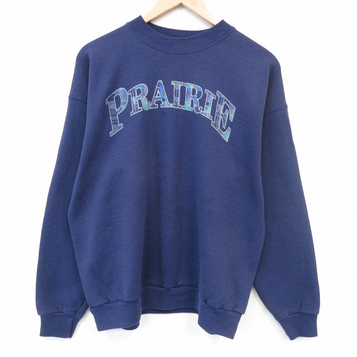 ヘインズ 00s 長袖スウェット PRAIRIE ネイビー メンズL相当 | 古着