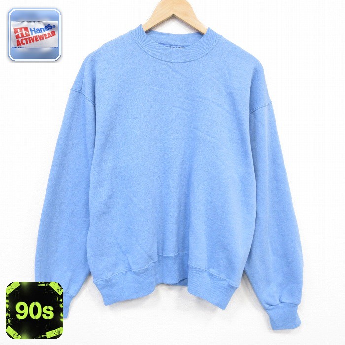 ヘインズ 90s 長袖スウェット ライトブルー メンズL相当 | 古着