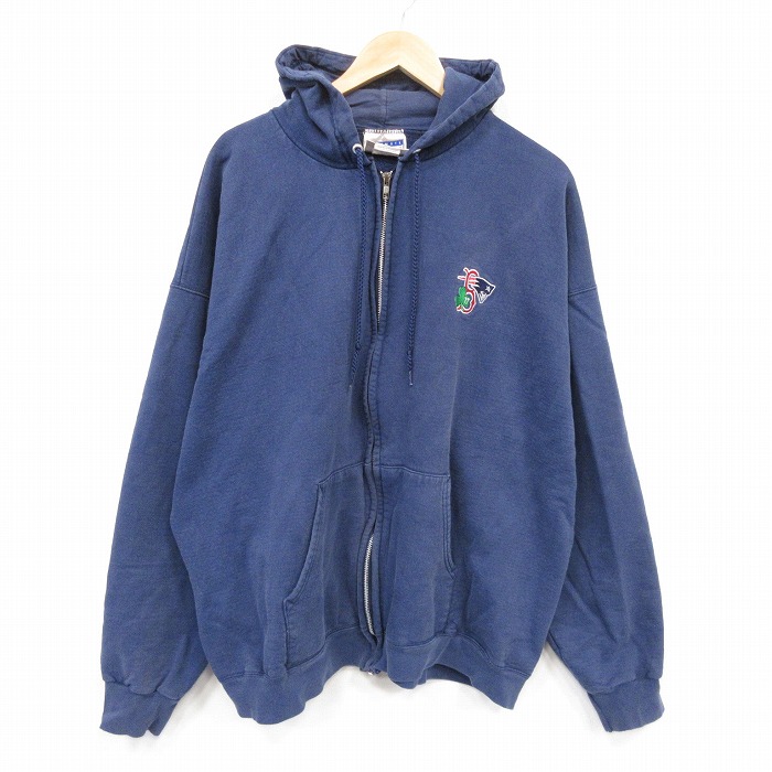 ヘインズ 00s フルジップスウェット ネイビー メンズXL相当 | 古着