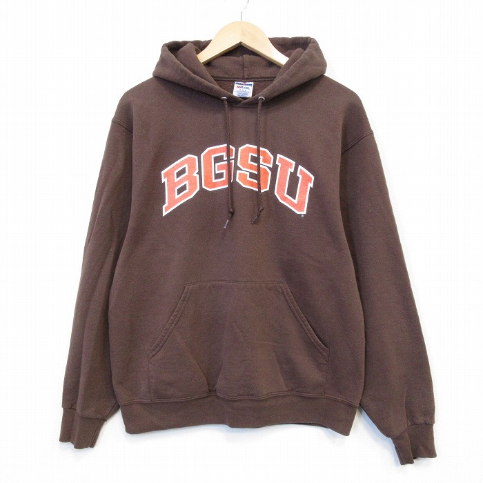 00s 長袖パーカー BGSU ブラウン メンズM相当 | 古着