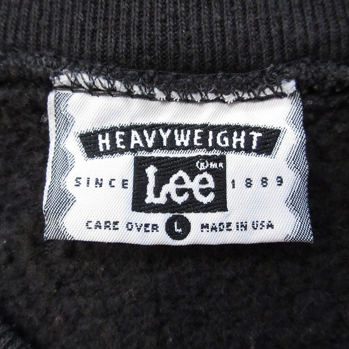 90s USA製 Lee ヘビーウェイト 黒 無地 スウェット ブラック C03 90s