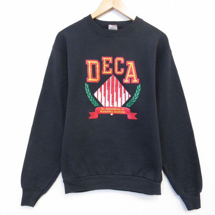 フルーツオブザルーム 80s 長袖スウェット DECA ブラック メンズM相当 | 古着