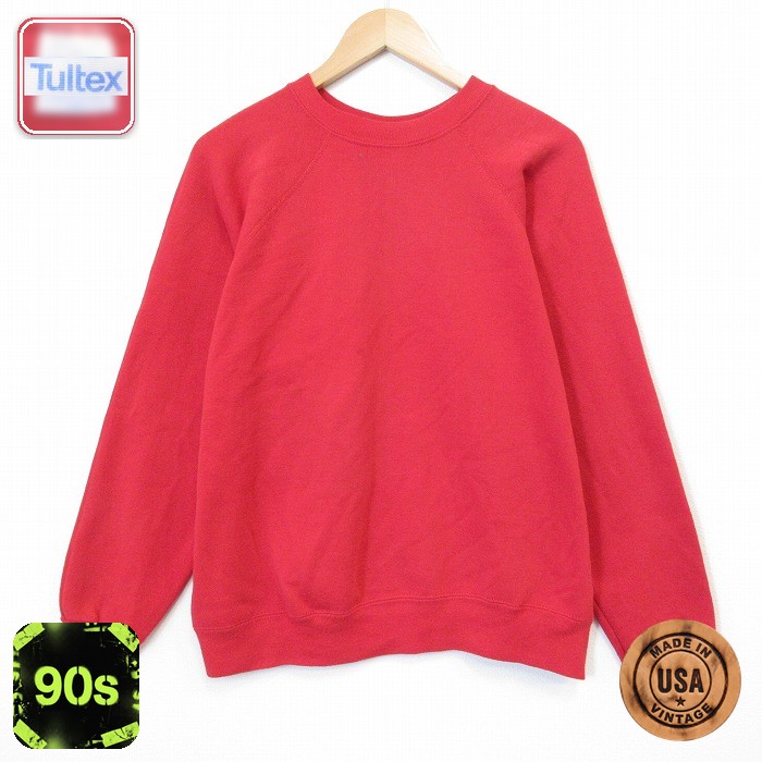 TULTEX 90s 長袖スウェット ラグラン レッド メンズL相当 | 古着