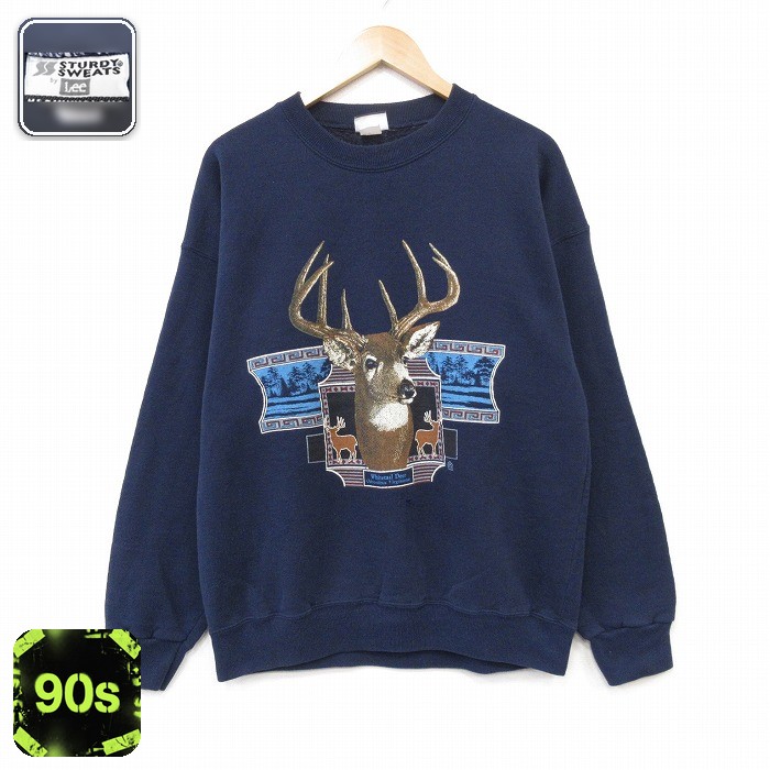 リー 90s 長袖スウェット シカ ネイビー メンズL相当 | 古着
