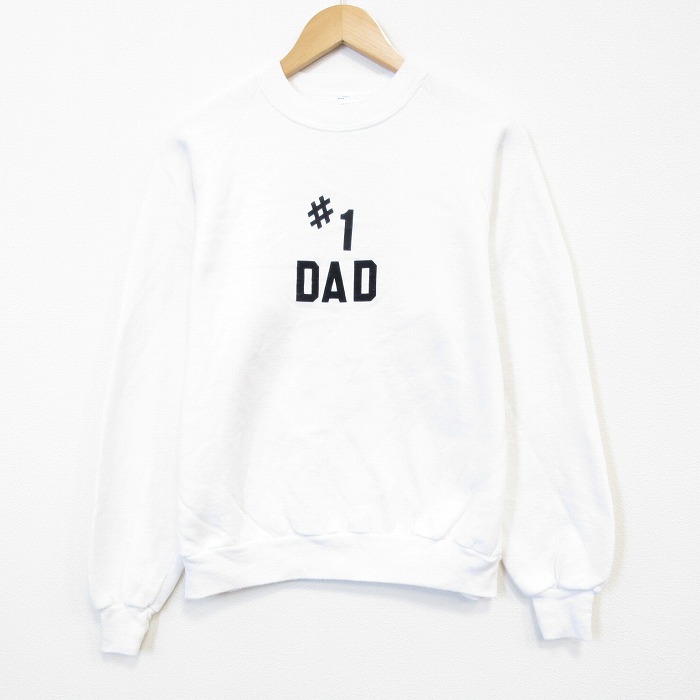 80s 長袖スウェット DAD ラグラン ホワイト メンズM相当 | 古着