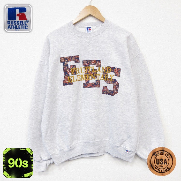 ラッセル 90s 長袖スウェット FES グレー メンズXL相当 | 古着
