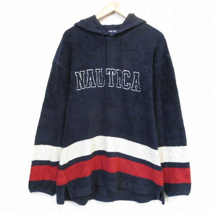 ノーティカ 90s 長袖パーカー フリース ネイビー メンズXL相当 | 古着