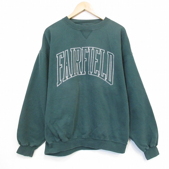 90s 長袖スウェット FAIR グリーン メンズXL相当 | 古着