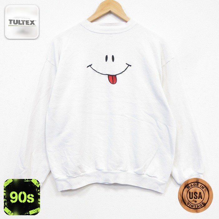 TULTEX 90s 長袖スウェット ホワイト メンズL相当 | 古着