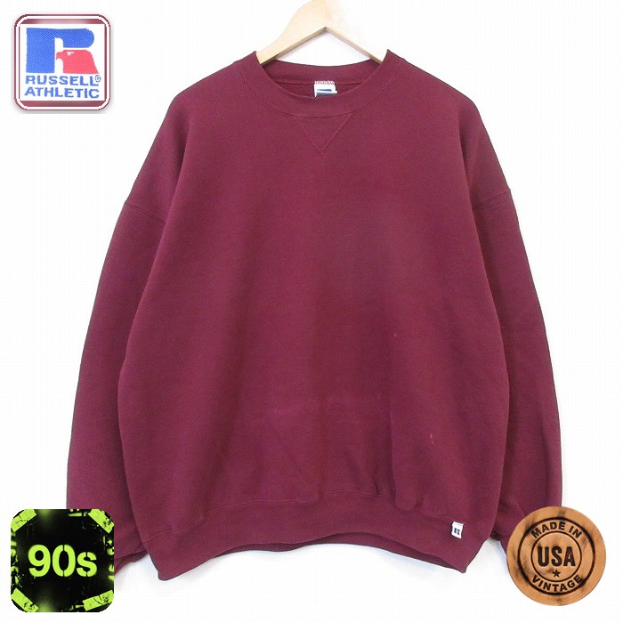 古着通販 XL☆古着 ラッセル 長袖 スウェット メンズ 90年代 90s