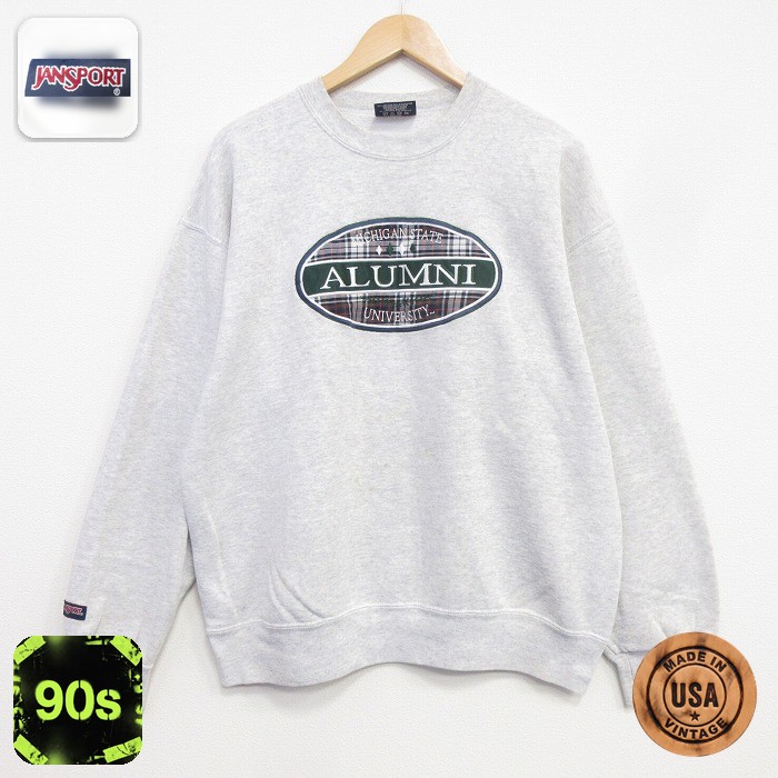 ジャンスポーツ 90s 長袖スウェット ALUMNI グレー メンズXL相当 | 古着