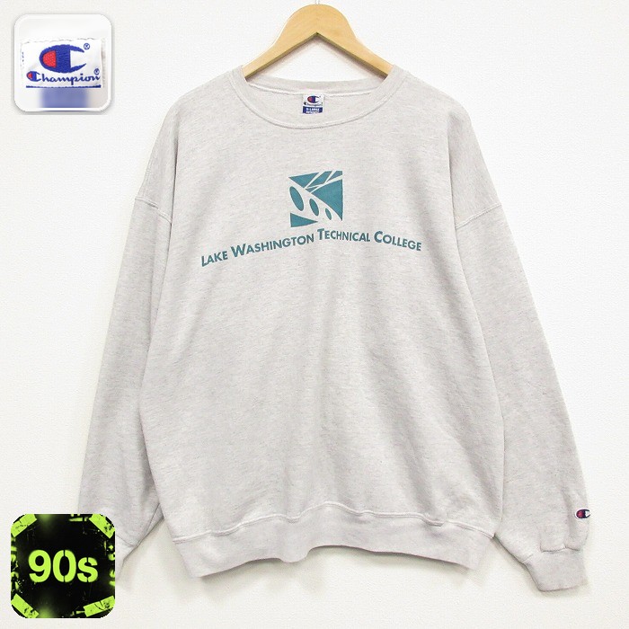 チャンピオン 90s 長袖スウェット カレッジ グレー メンズXL相当 | 古着