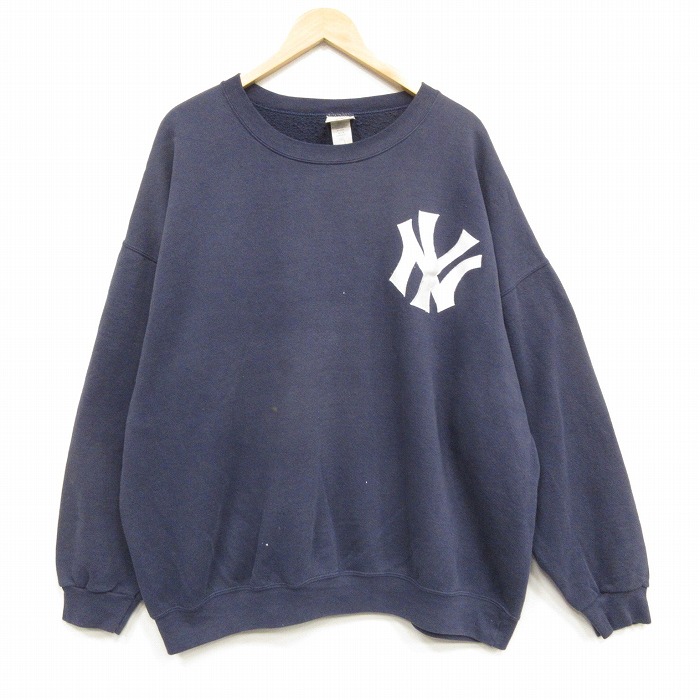 リー 00s 長袖スウェット MLBニューヨークヤンキース ネイビー メンズXL相当 | 古着