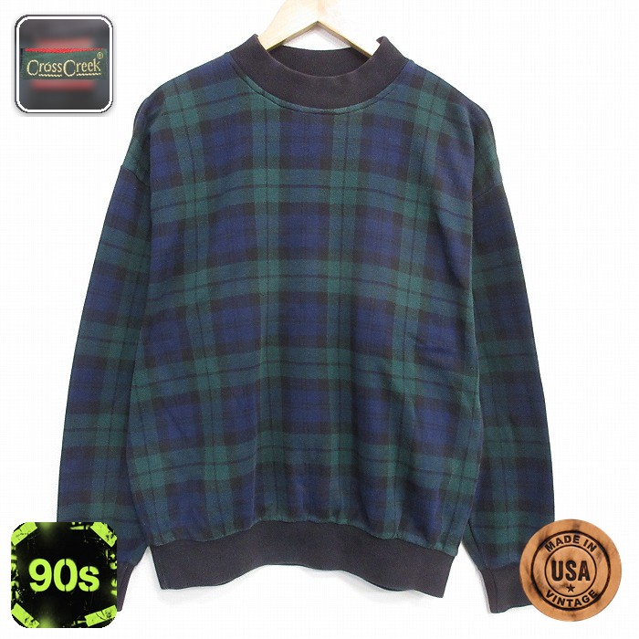 90s 長袖トップス チェック グリーン メンズL相当 | 古着
