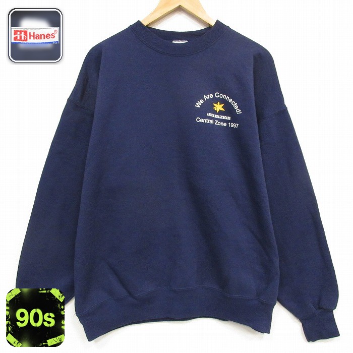 ヘインズ 90s 長袖スウェット ネイビー メンズXL相当 | 古着