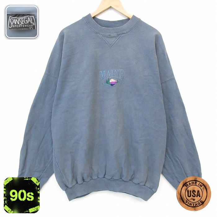 90s 長袖スウェット MAINE グレー メンズXL相当 | 古着