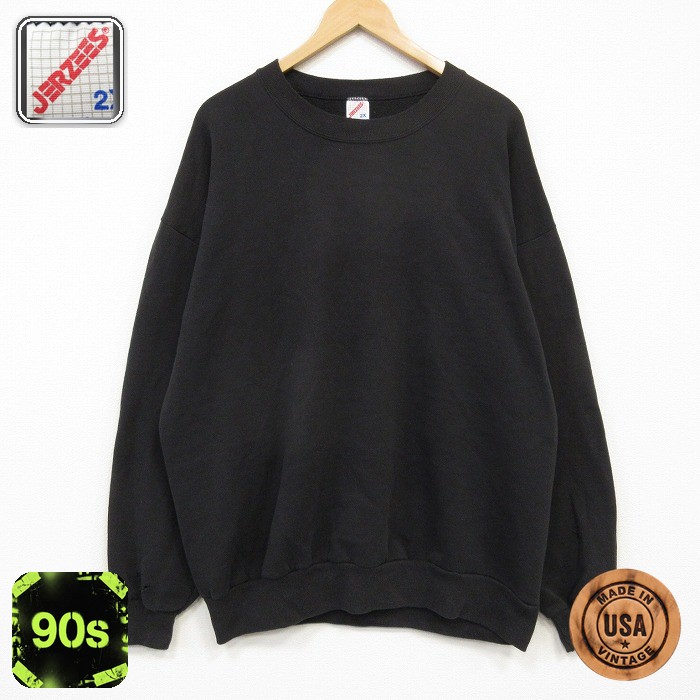 ジャージーズ 90s 長袖スウェット 無地 ブラック メンズXL相当 | 古着