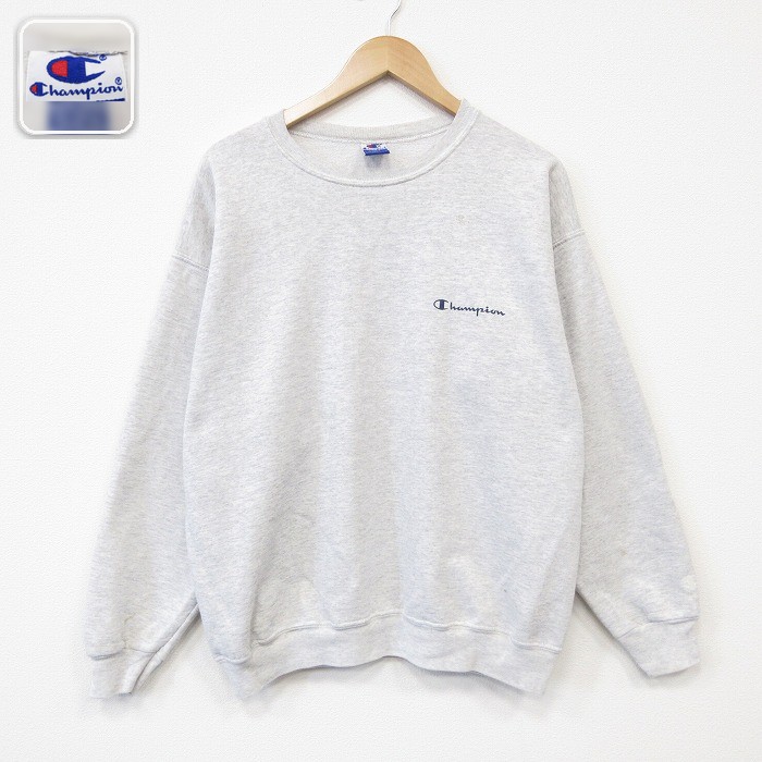チャンピオン 90s 長袖スウェット ワンポイントロゴ グレー メンズL相当 | 古着