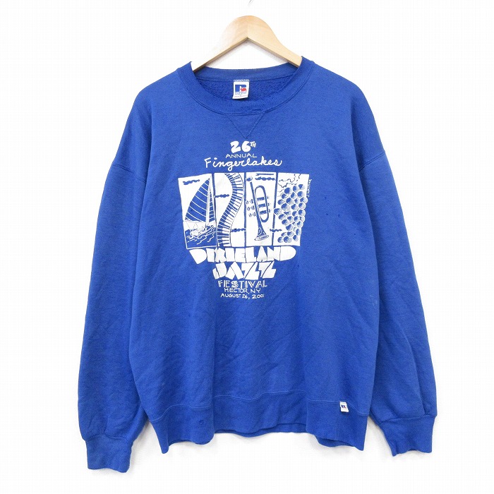 古着通販 XL☆古着 ラッセル 長袖 スウェット メンズ 90年代 90s
