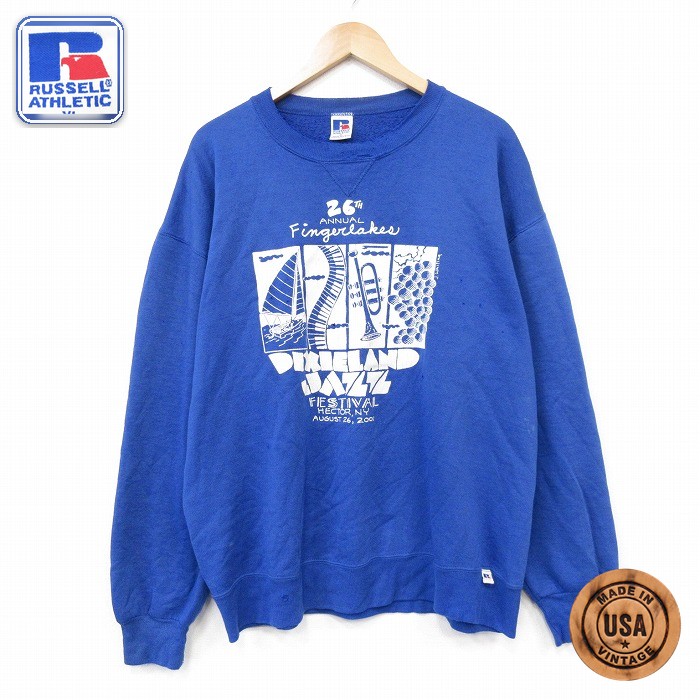 ラッセル 90s 長袖スウェット ジャズ ブルー メンズXL相当 | 古着
