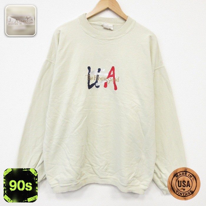 古着通販 XL☆古着 長袖 スウェット メンズ 90年代 90s USAロゴ