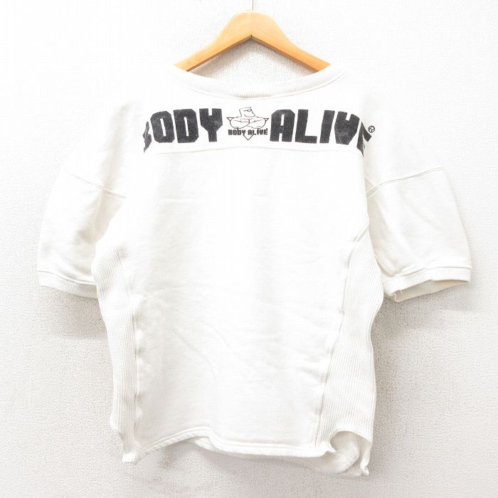 90s 半袖スウェット Vネック ホワイト M | 古着