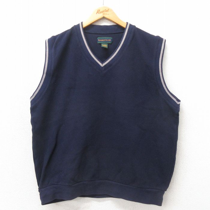 IZOD 00s ノースリーブスウェット 鹿の子 ネイビー L | 古着