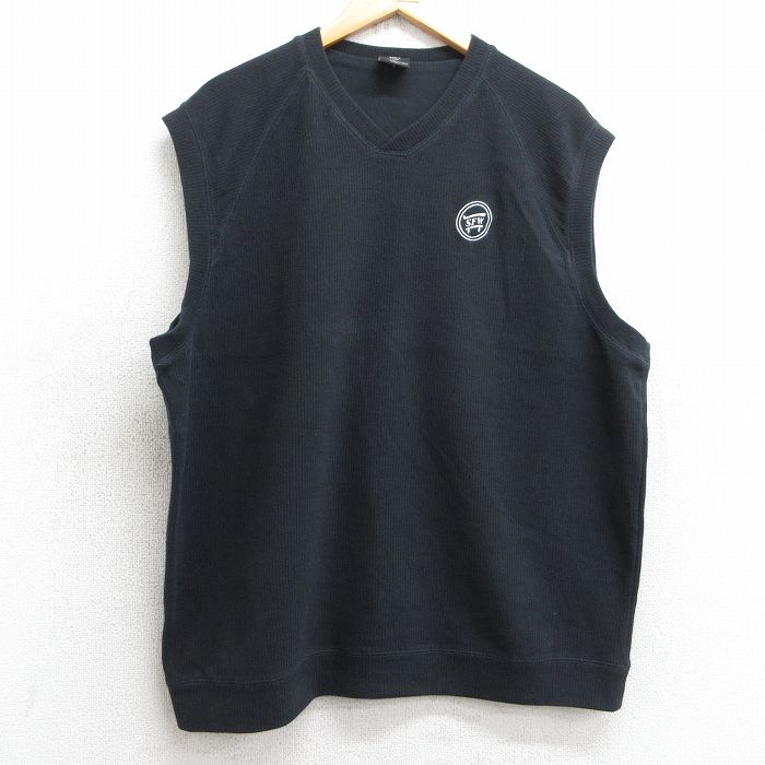 XL★古着 ナイキ NIKE ノースリーブ トップス メンズ 00年代 00s SFW クルーネック Vネック 黒 ブラック 25jul03 中古 スエット トレーナー