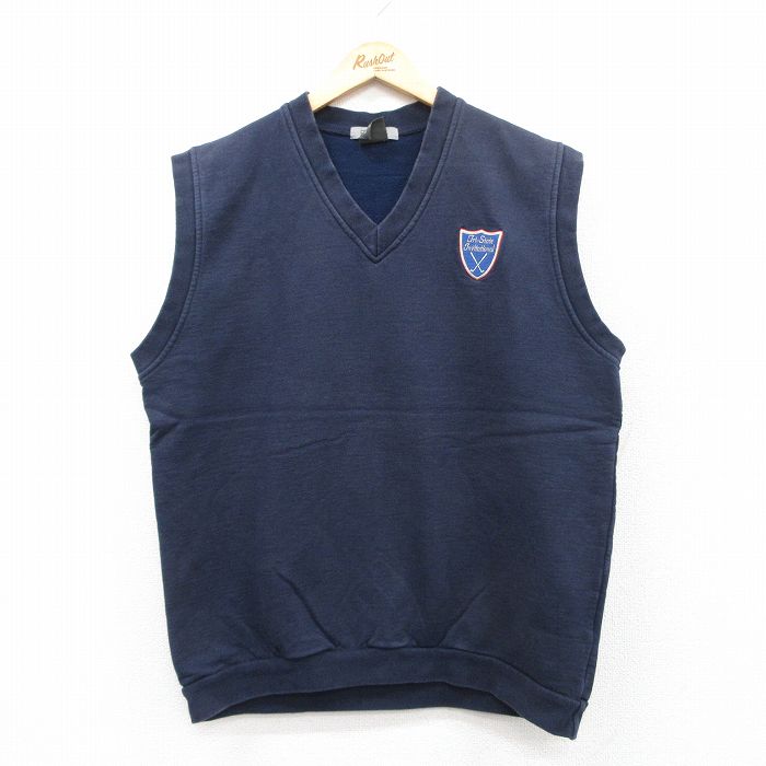 【50%OFF】ノースリーブスウェット ゴルフ ネイビー XL | 古着