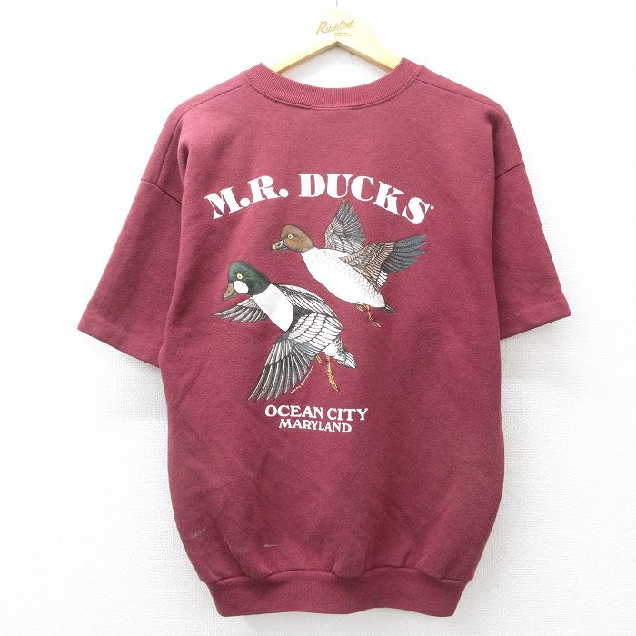 リー 90s 半袖スウェット M.R. DUCKS バーガンディ L | 古着