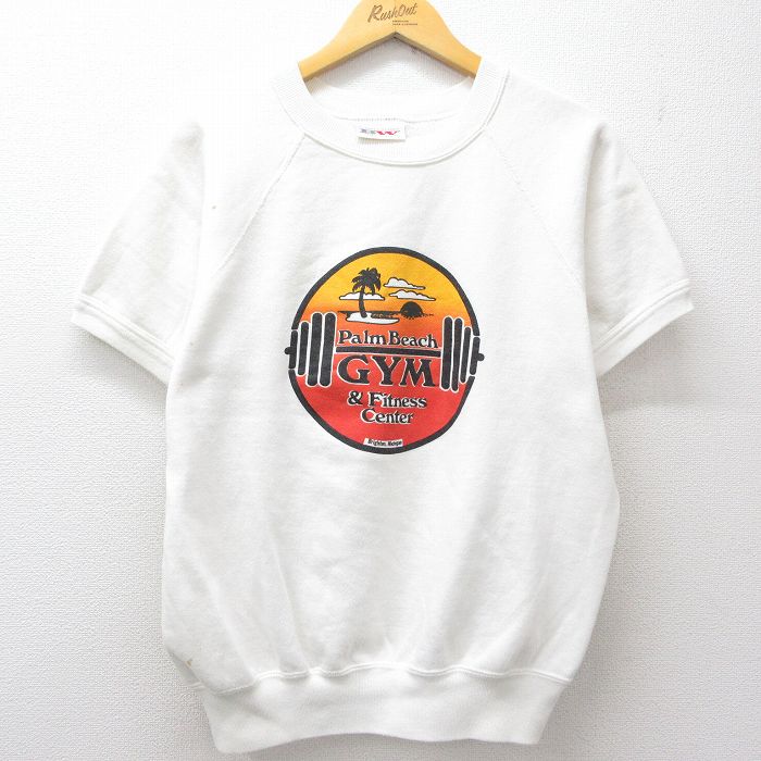 80s 半袖スウェット Palm Beach ホワイト M | 古着