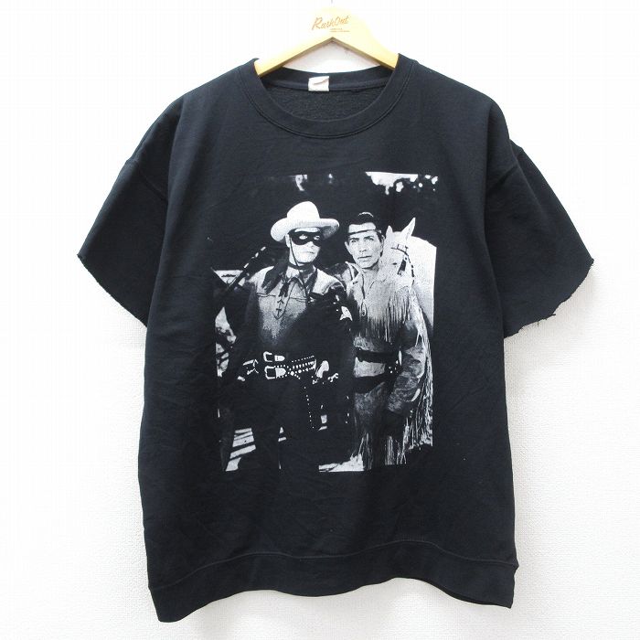 半袖スウェット ローンレンジャー ブラック XL | 古着