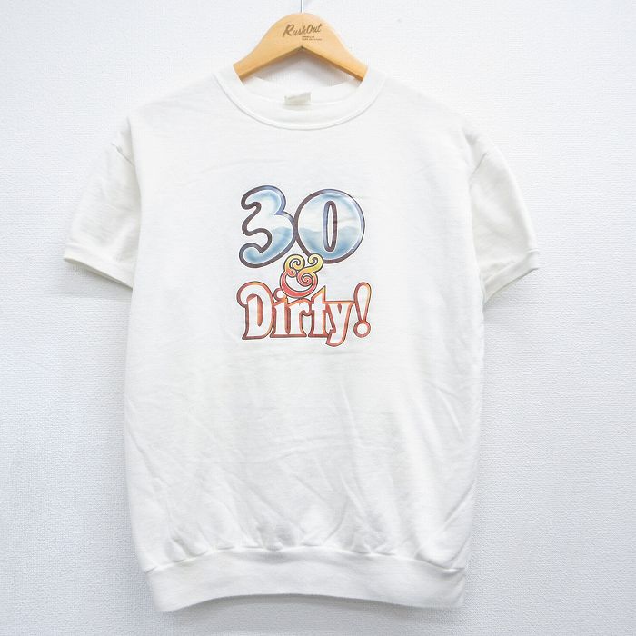 80s 半袖スウェット 30&Dirty ホワイト メンズM相当 | 古着