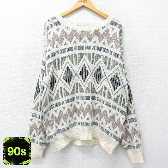 ロンドンフォグ 90s 長袖セーター ホワイト XL | 古着