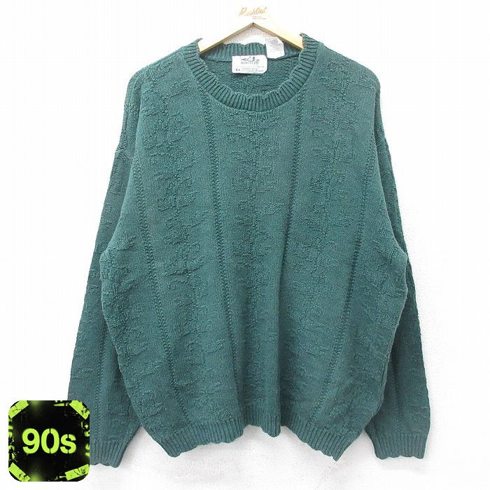カナダ製 90s 長袖セーター グリーン XL | 古着