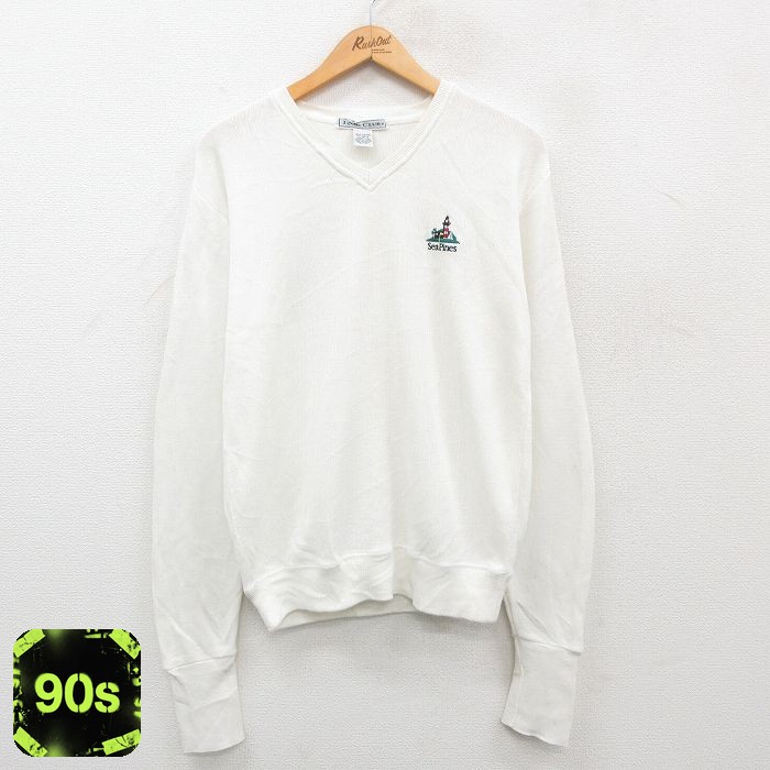 IZOD 90s 長袖セーター SeaPines ホワイト M | 古着