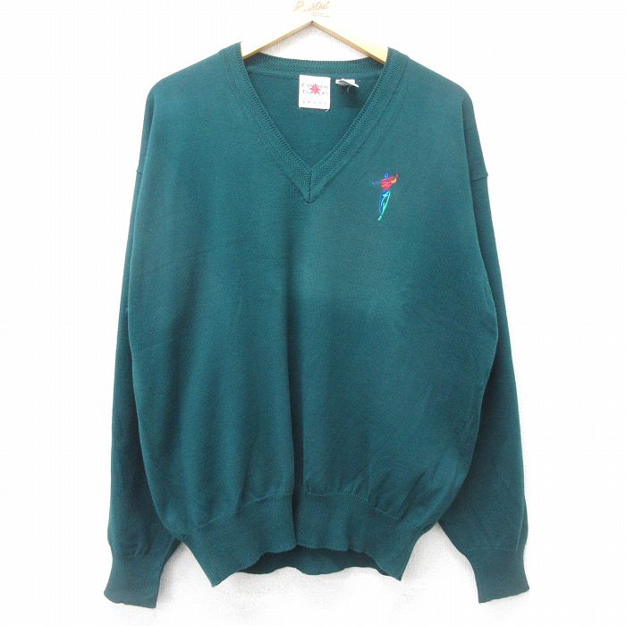 00s 長袖セーター ゴルフ グリーン L | 古着