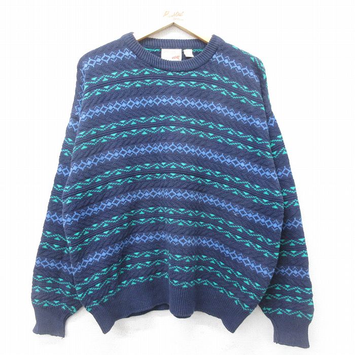 【50%OFF】ザフォックコレクション 90s 長袖セーター ネイビー XL | 古着