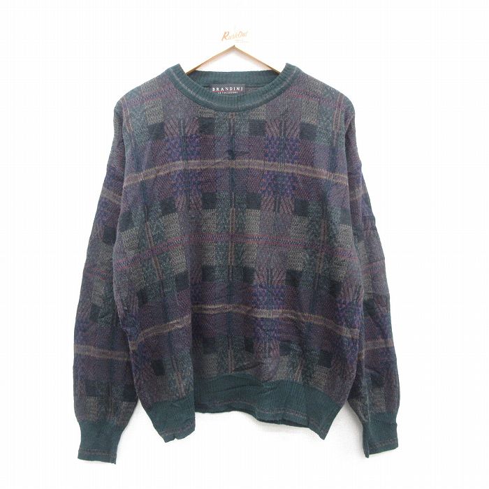 【50%OFF】80s 長袖セーター グリーン XL | 古着