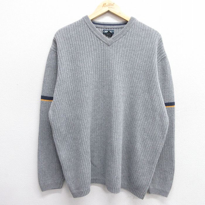 【50%OFF】XL★古着 チェロキー 長袖 セーター メンズ 00年代 00s 大きいサイズ Vネック グレー他 24dec18 中古 ニット トップス
