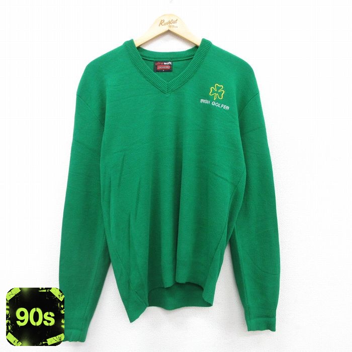 90s 長袖セーター IRISH GOLFER グリーン L | 古着