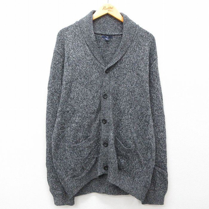 【50%OFF】L★古着 ギャップ GAP 長袖 ニット カーディガン メンズ ショールカラー グレー 25feb01 中古 トップス
