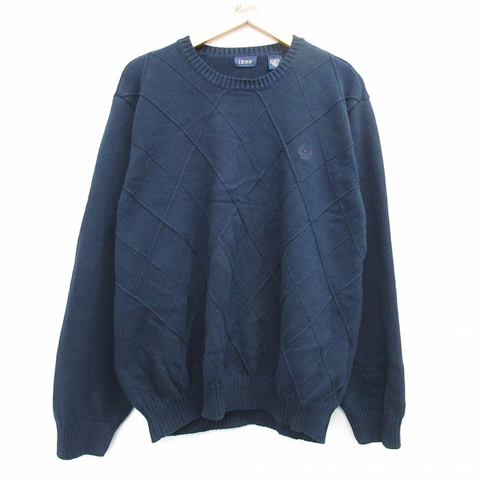 IZOD 長袖セーター ネイビー XL | 古着