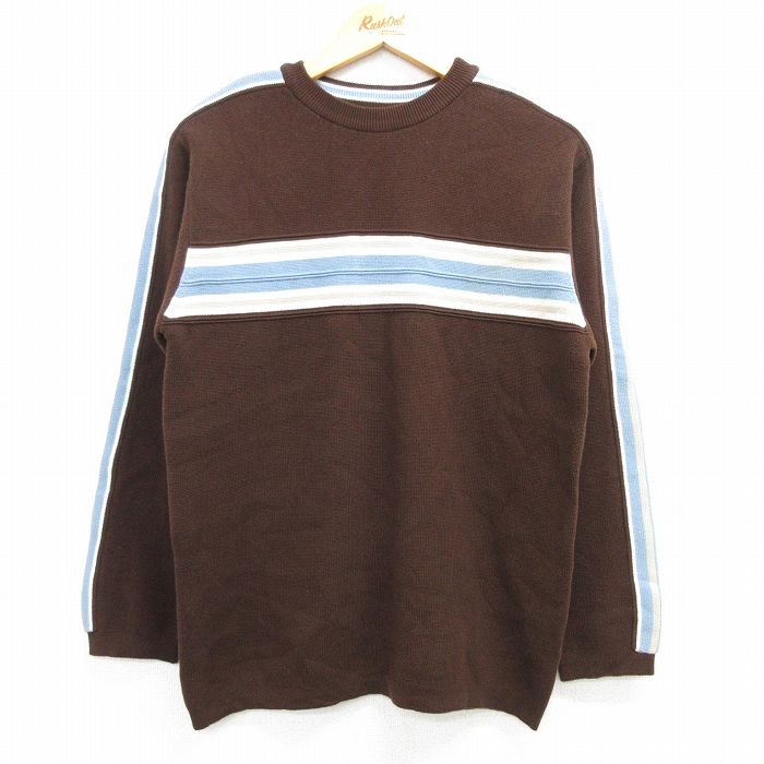 【50%OFF】M★古着 アリゾナジーンズ 長袖 セーター メンズ 00年代 00s クルーネック 茶他 ブラウン 25mar01 中古 ニット トップス