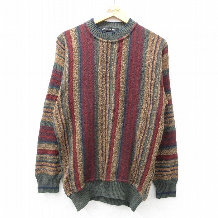 M★古着 長袖 セーター メンズ 00年代 00s クルーネック イタリア製 茶系他 ブラウン 25mar06 中古 ニット トップス