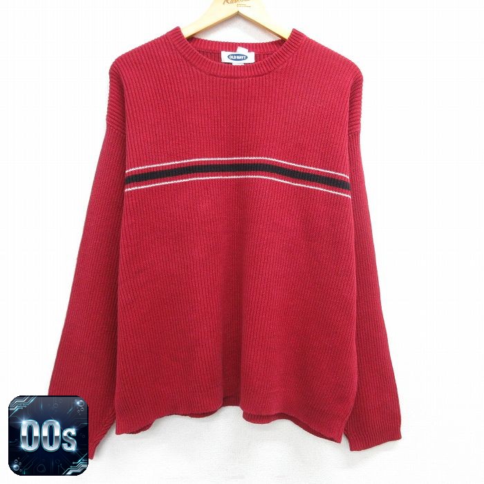【50%OFF】オールドネイビー 00s 長袖セーター レッド XL | 古着