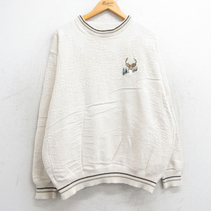 90s 長袖セーター シカ 生成り XL | 古着