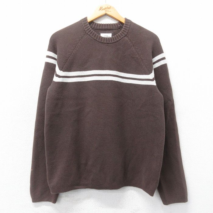 【20%OFF】M★古着 オールドネイビー OLD NAVY 長袖 セーター メンズ ラグラン コットン クルーネック 茶他 ブラウン 25mar18 中古 ニット トップス